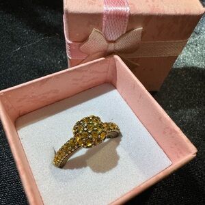 Heidi Daus Gold Ring with Sparkling Yellow Accents